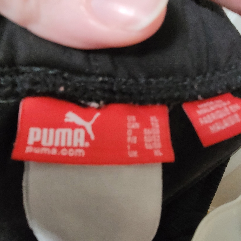 Puma Black Track Pants with Blue Logo - Picture 3 of 5